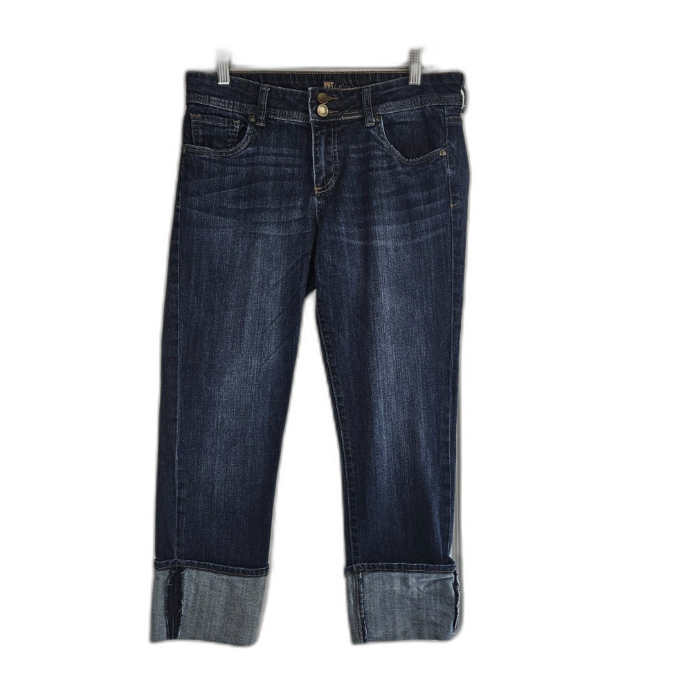 Kut from the Kloth Amy Crop Straight Cuffed Jeans Size 8 Style KP398ma1 - Picture 7 of 7